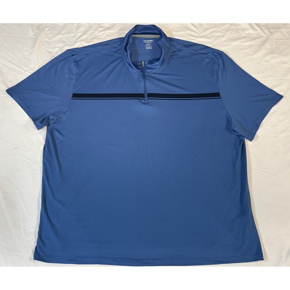 Van Heusen Other - Van Heusen Performance Mens XXL Blue Quarter Zip Short Sleeve Pullover